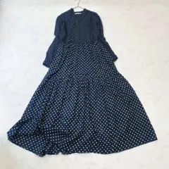 美品 マリハ 北川景子着 花柄 Aライン マキシ丈 ロングワンピース