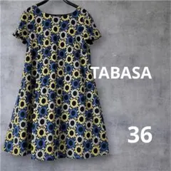 TABASA タバサ 日本製　花柄　総刺繍　チュニック　膝上ワンピース 36のサムネイル