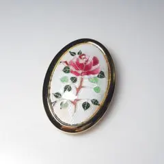 クリップ　七宝焼き 薔薇 エナメル スカーフ/ストール留め　ローズ　帯留め