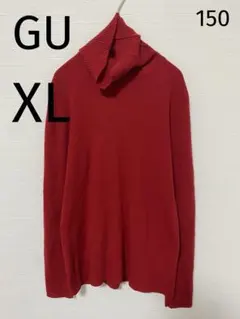 150 美品 GU ジーユー リブタートルネックセーター 長袖