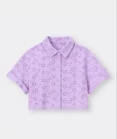 GU⭐︎コットンレースクロップドシャツ