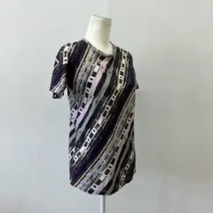 【a1883】CARVEN カルヴェン 半袖ワンピース 総柄 デザイン XSのサムネイル