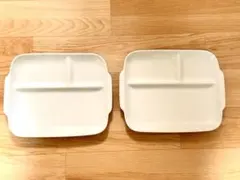 TABLEWARE EAST 仕切りワンプレート 白 陶器 2枚セット ランチ