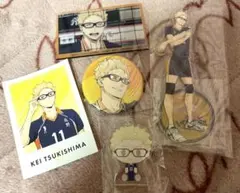 ハイキュー！非売品 月島蛍 アクリルスタンド 缶バッジ カード ステッカー