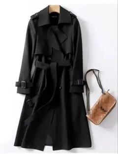 ブラック トレンチコート ベルト付き