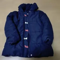 110 petit ange 裏ボア　ネイビー 中綿コート リボン