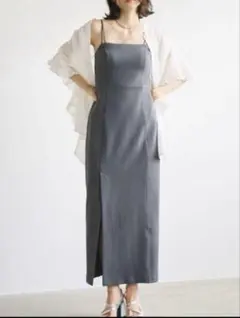 COCODEAL 新品タグ付　カップ付き鹿の子×リブウエストベアワンピース