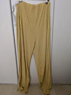 【産前産後】リブ編みイエローパンツ