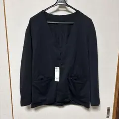 新品 GU ノーカラージャケット M ブラック タグ付き