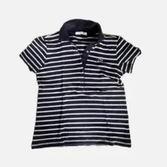 LACOSTE ネイビー/ホワイト ストライプ 半袖ポロシャツ