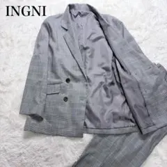 INGNI ダブル パンツスーツ セットアップ グレンチェック グレー M