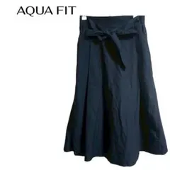 AQUA FIT ワイドパンツ ビジネス カジュアル デート　ベルトリボン