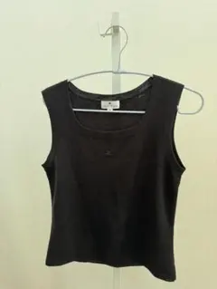 courreges クレージュ ロゴ刺繍 ニット タンクトップ ブラック 9Rのサムネイル