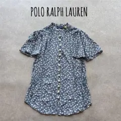新品タグ付】POLO ラルフローレン 花柄ペプラムブラウス ネイビー 6 