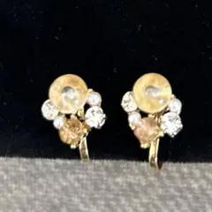 ゴールドカラー ビジュー イヤリング