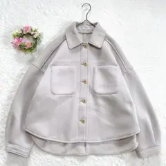 【ルーニィ】 ダンボールニット ジャケット (M) ベージュ ドロップショルダー