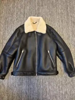 美品✨ZARA フェイクレザージャケット　裏ボア シングル ライダース L 黒 ZARA - 【完売品】ZARA ボア&フェイクレザージャケット Lサイズ