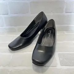 美品❤️ ロメオバレンチノ ブラック スクエアトゥ パンプス 低ヒール