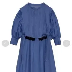 LILY BROWN リリーブラウン ピンタックデザインミニワンピース ブルー