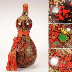 匏】 ☆ 匏器 文玩葫芦 ☆ 時代物 短頸 双穂 犀皮漆塗 文房珍玩 - メルカリ