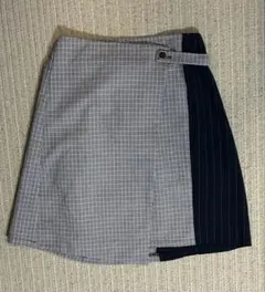 チェック柄ラップスカート