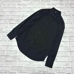美品 ユニクロ 長袖シャツ スリムフィット ボタンダウン ブラック S