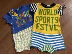 80サイズ　男の子　JUNK STORE ロンパース 2枚セットのサムネイル