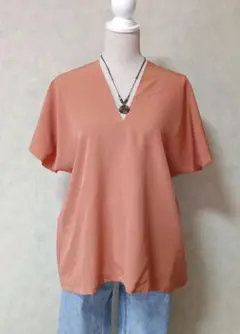 着物リメイク/アプリコット色無地のカフタン⑥