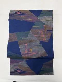 m*m様 名古屋帯 幾何学模様 藍色