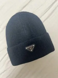 PRADAニットキャップ PRADA(プラダ) ニットキャップ UMD571 ダークネイビー×レッド サイズ M