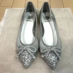 【箱付き】エマフランシス シルバー バレエシューズ 24.0