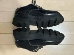 ZARA 厚底 レースアップシューズ ブラックのサムネイル