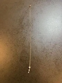 ピンクゴールド3粒ネックレス