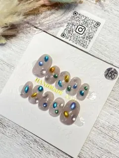 #155 エレガントカラフルマグネットネイルチップ１０セット