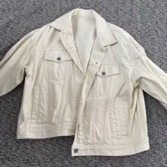 アイボリー デニムジャケット gu ベージュ　ホワイト