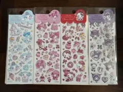 新品未開封　サンリオ 飴ノ森ふみか ふち箔 クリアシール 4種セット
