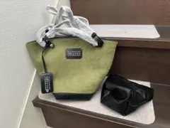 オリーブグリーン ブラック トートバッグ