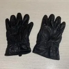 【送料込み】ブラックレザー手袋 黒 フィット感あり