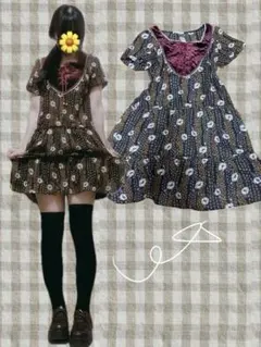 アクシーズファム　花柄ワンピース　レトロ　coquette