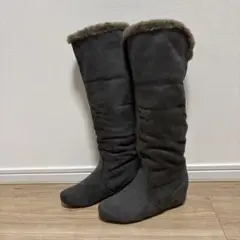 3WAYフェイクムートンブーツ ダークグレー