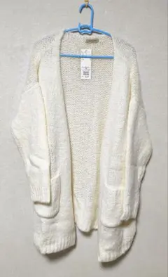 新品未使用 SamansaMos2 アルパカ混ミドル丈ニットカーディガン