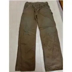 ○ Carhartt ペインターパンツ コットン カーキ 無地 L 古着 一点物