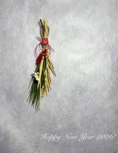 【早割】No.309 自然素材のお正月しめ飾り　天然素材　松 注連縄飾り　稲穂