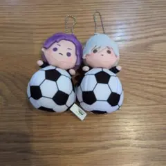 サッカーボール ぬいぐるみ マスコット 2個セット