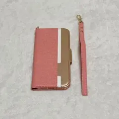 iPhone 13 Pro ケース 手帳型 ピンク ストラップ付き