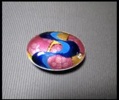 七宝焼き　流水花文　和柄　帯留　着物　帯飾り　和装小物