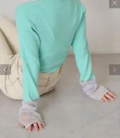 チャオパニックティピー 袖シアー リブニット