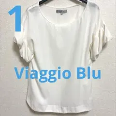 Viaggio Blu ビアッジョブルー袖フリル半袖ブラウス ホワイト サイズ1のサムネイル