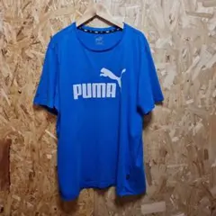 USA古着　PUMA 青 ロゴ Tシャツ　L