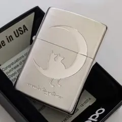 Cat＆Moon☆ZIPPO　シルバー　新品　送料無料　キャット　シンプル